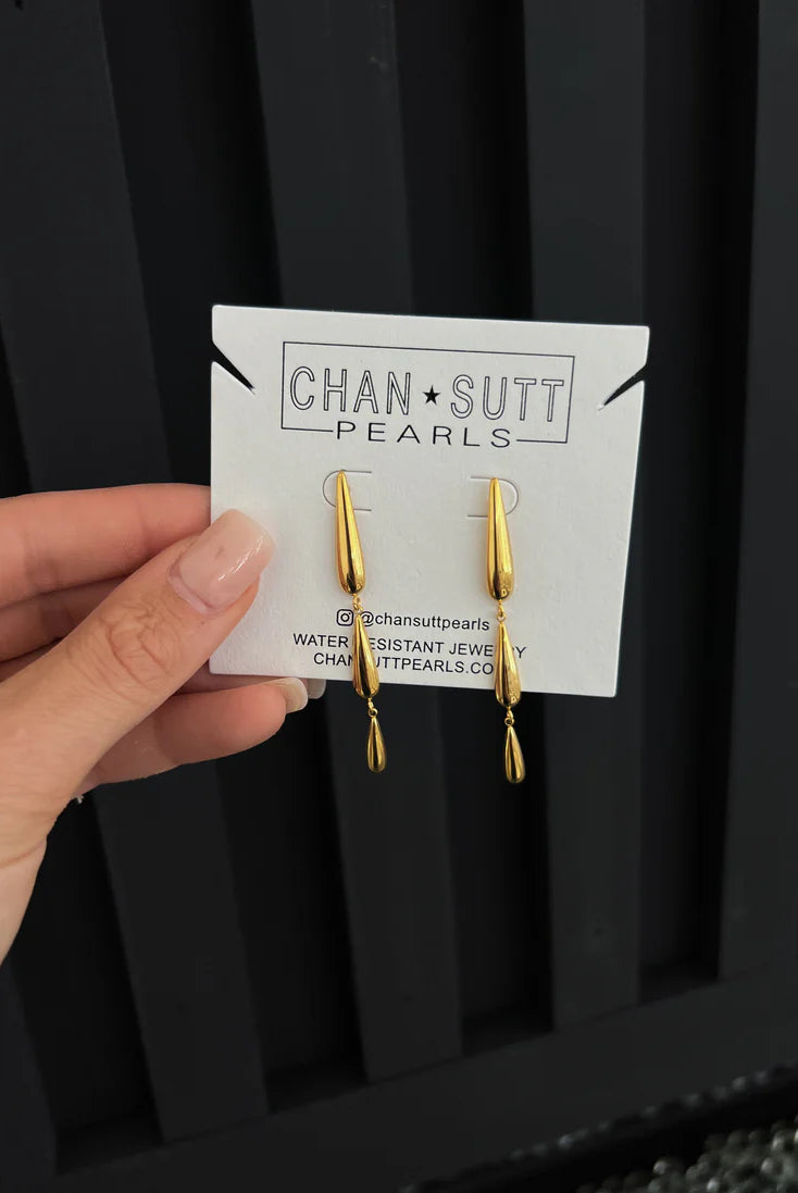 Gold Jordan Earrings-Earrings-Chan Sutt Pearls-Urban Threadz Boutique, Women's Fashion Boutique in Saugatuck, MI