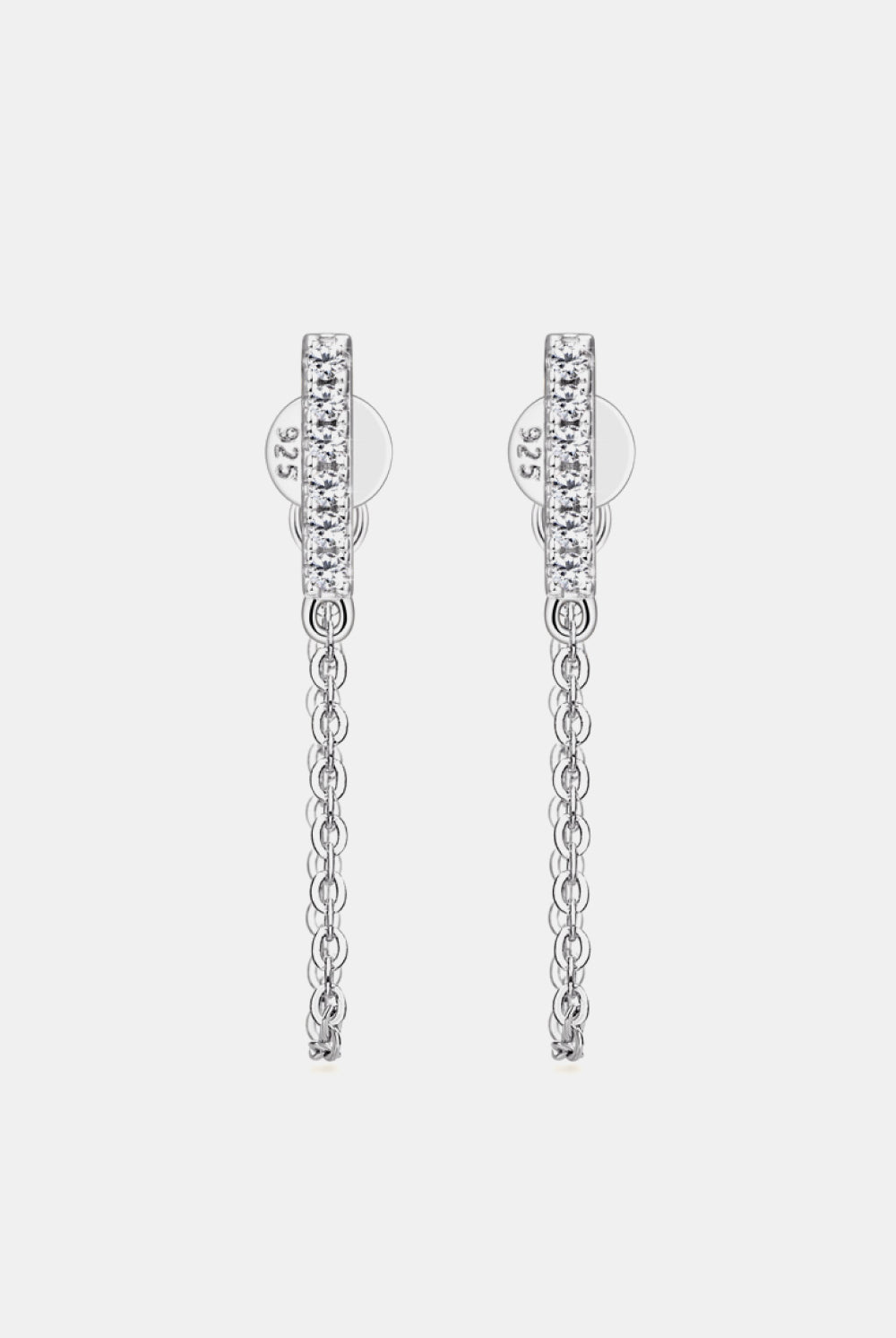 Moissanite 925 Sterling Silver Connected Earrings-Trendsi-Urban Threadz Boutique, Women's Fashion Boutique in Saugatuck, MI