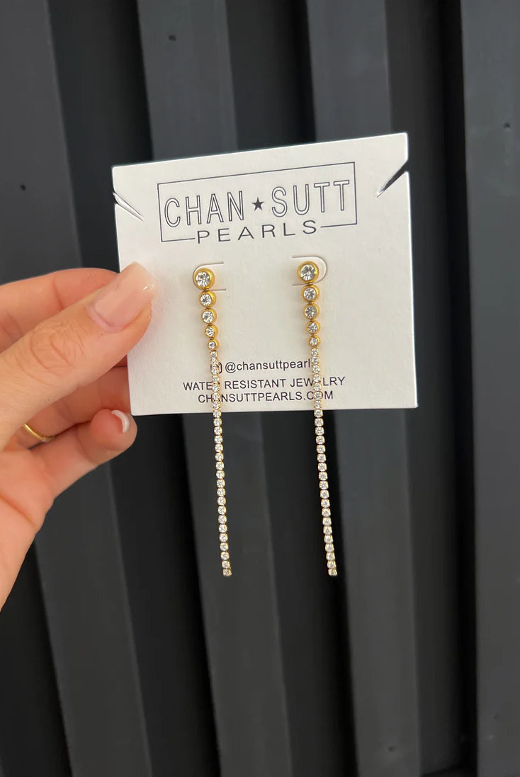 Rhinestone Earrings-Earrings-Chan Sutt Pearls-Urban Threadz Boutique, Women's Fashion Boutique in Saugatuck, MI