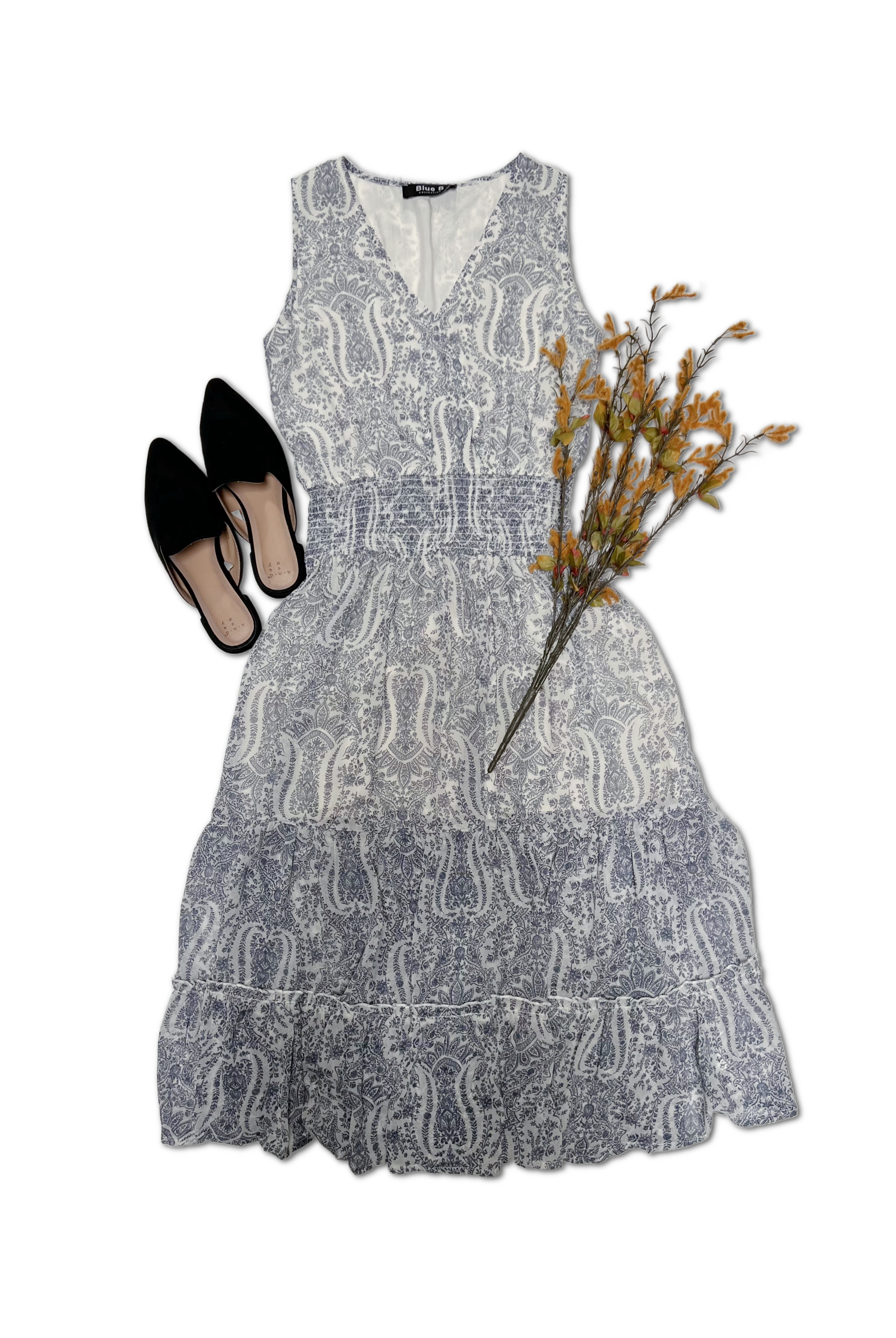 Chardonnay Hills Blue Midi Dress-OOTD Boutique Simplified-Urban Threadz Boutique, Women's Fashion Boutique in Saugatuck, MI