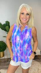 Lizzy Tank Top in Lavender and Blue Watercolor-Tank Tops-Ave Shops-Urban Threadz Boutique, Women's Fashion Boutique in Saugatuck, MI