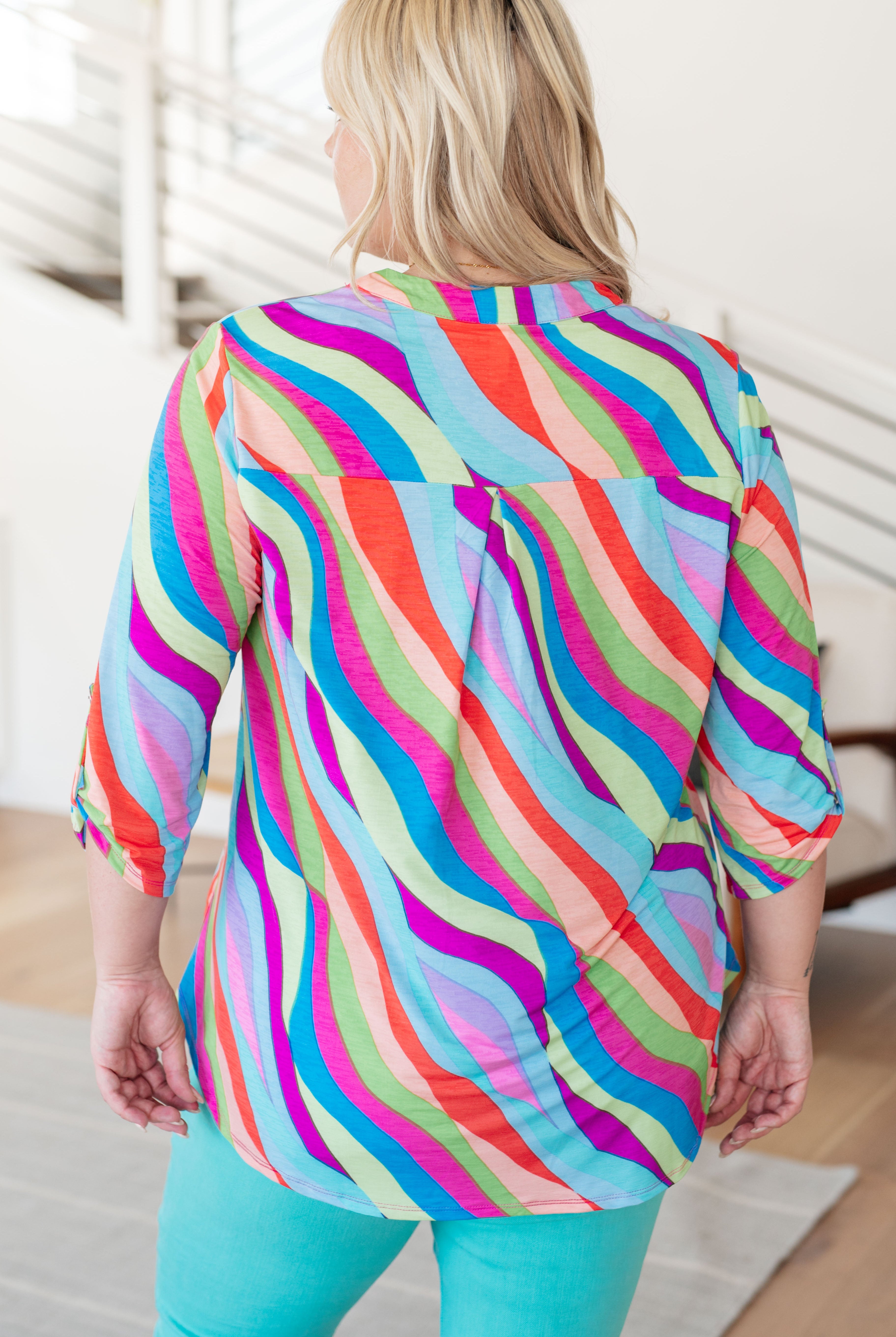 Lizzy Top in Multi Mod Stripe-Long Sleeves-Ave Shops-Urban Threadz Boutique, Women's Fashion Boutique in Saugatuck, MI