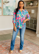 Lizzy Top in Pink and Teal Tie Dye-Short Sleeves-Ave Shops-Urban Threadz Boutique, Women's Fashion Boutique in Saugatuck, MI