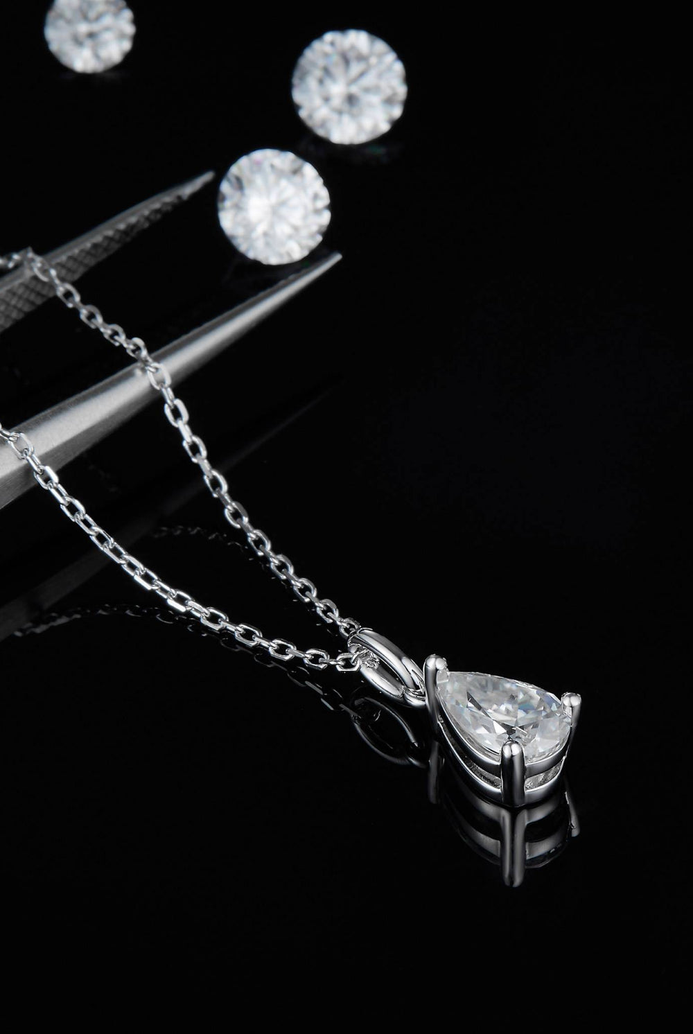 1 Carat Moissanite 925 Sterling Silver Necklace-Trendsi-Urban Threadz Boutique, Women's Fashion Boutique in Saugatuck, MI