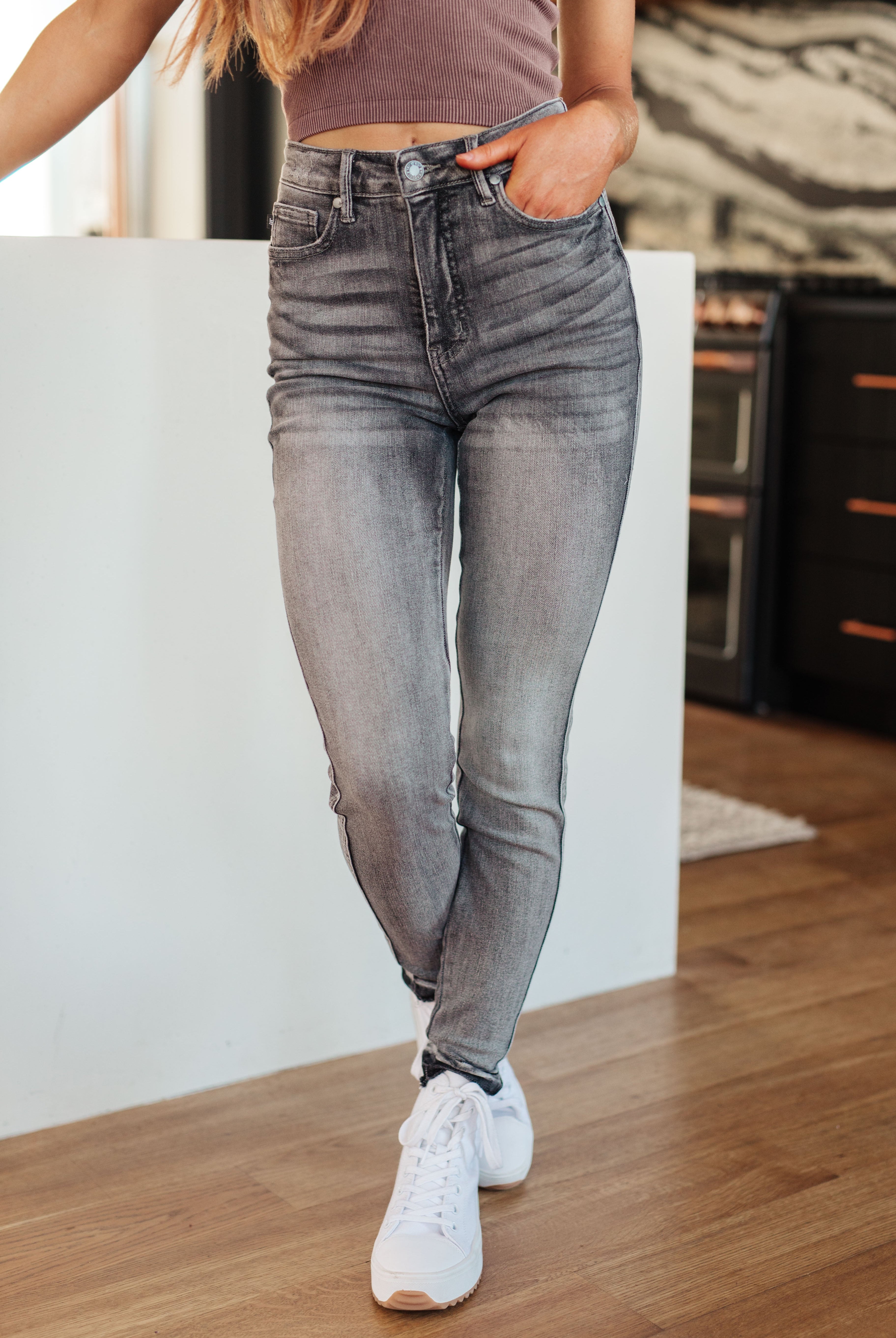 Hadley High Rise Control Top Release Hem Skinny-Jeans-Ave Shops-Urban Threadz Boutique, Women's Fashion Boutique in Saugatuck, MI
