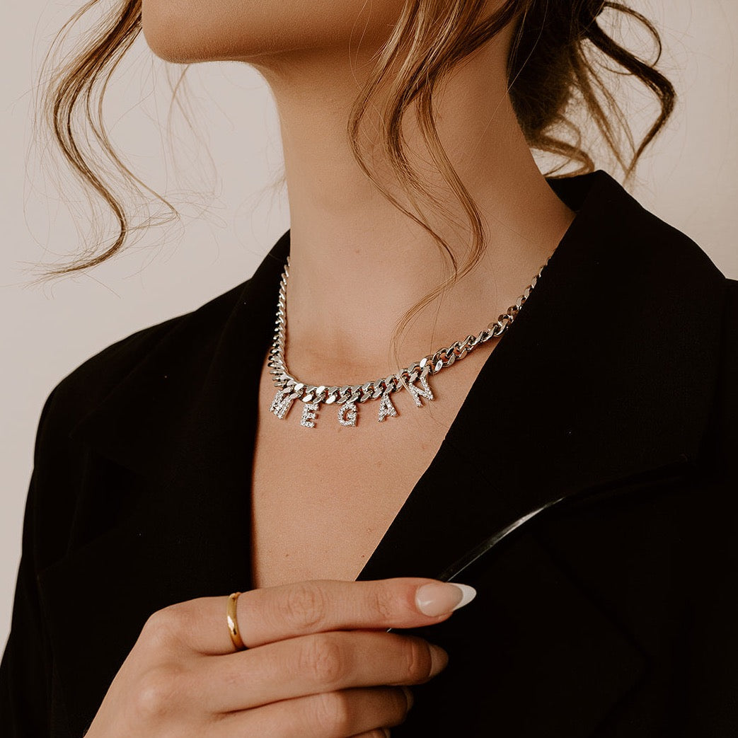 Customized Bold Curb Chain Name Necklace-Necklaces-TSK® Custom Jewelry-Urban Threadz Boutique, Women's Fashion Boutique in Saugatuck, MI