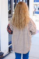 Rust & Taupe Plaid Color Block Shacket-Shackets-Haptics-Urban Threadz Boutique, Women's Fashion Boutique in Saugatuck, MI