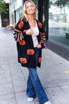 Pumpkin Multicolor Stripe Jacquard Knit Open Cardigan-Cardigans-Haptics-Urban Threadz Boutique, Women's Fashion Boutique in Saugatuck, MI