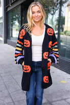 Pumpkin Multicolor Stripe Jacquard Knit Open Cardigan-Cardigans-Haptics-Urban Threadz Boutique, Women's Fashion Boutique in Saugatuck, MI