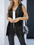 Fringe Open Front Vest Coat- 6 colors-Vests-Trendsi-Urban Threadz Boutique, Women's Fashion Boutique in Saugatuck, MI