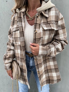 Plaid Dropped Shoulder Hooded Jacket-Coats & Jackets-Trendsi-Urban Threadz Boutique, Women's Fashion Boutique in Saugatuck, MI