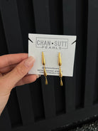 Gold Jordan Earrings-Earrings-Chan Sutt Pearls-Urban Threadz Boutique, Women's Fashion Boutique in Saugatuck, MI