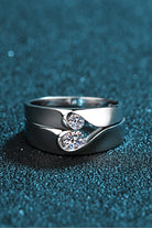 Moissanite Rhodium-Plated Ring-Trendsi-Urban Threadz Boutique, Women's Fashion Boutique in Saugatuck, MI