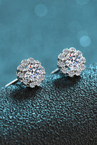 Moissanite Floral-Shaped Stud Earrings-Trendsi-Urban Threadz Boutique, Women's Fashion Boutique in Saugatuck, MI