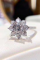 1 Carat Moissanite Flower Ring-Trendsi-Urban Threadz Boutique, Women's Fashion Boutique in Saugatuck, MI