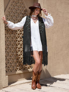 Faux Suede Fringe Hem Open Front Vest- 3 colors-Vests-Trendsi-Urban Threadz Boutique, Women's Fashion Boutique in Saugatuck, MI