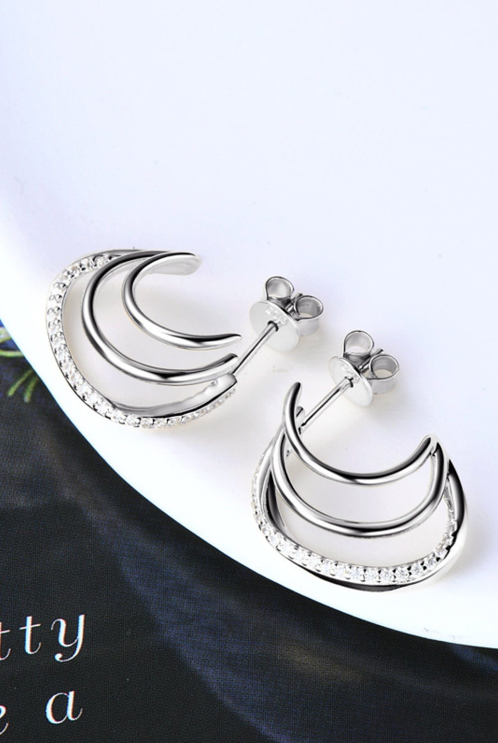 Moissanite 925 Sterling Silver Earrings-Trendsi-Urban Threadz Boutique, Women's Fashion Boutique in Saugatuck, MI