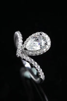 2 Carat Moissanite Teardrop Ring-Trendsi-Urban Threadz Boutique, Women's Fashion Boutique in Saugatuck, MI