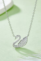 Moissanite Swan 925 Sterling Silver Necklace-Trendsi-Urban Threadz Boutique, Women's Fashion Boutique in Saugatuck, MI