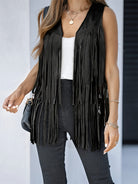 Fringe Open Front Vest Coat- 6 colors-Vests-Trendsi-Urban Threadz Boutique, Women's Fashion Boutique in Saugatuck, MI