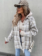 Plaid Dropped Shoulder Hooded Jacket-Coats & Jackets-Trendsi-Urban Threadz Boutique, Women's Fashion Boutique in Saugatuck, MI