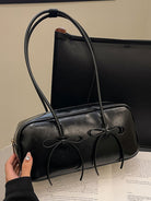 PU Leather Bow Trim Shoulder Bag-Trendsi-Urban Threadz Boutique, Women's Fashion Boutique in Saugatuck, MI