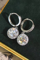 2 Carat Moissanite Round Drop Earrings-Trendsi-Urban Threadz Boutique, Women's Fashion Boutique in Saugatuck, MI