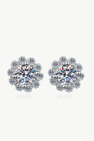 Moissanite Floral-Shaped Stud Earrings-Trendsi-Urban Threadz Boutique, Women's Fashion Boutique in Saugatuck, MI