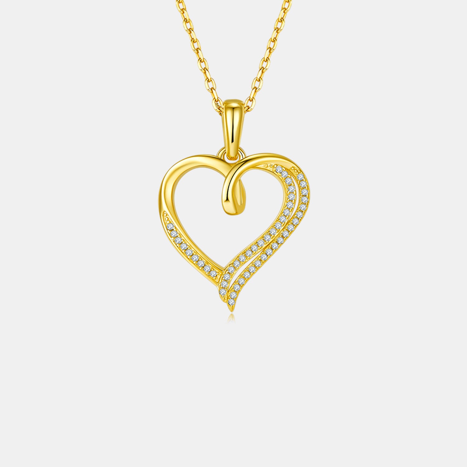 Moissanite 925 Sterling Silver Heart Shape Necklace-Trendsi-Urban Threadz Boutique, Women's Fashion Boutique in Saugatuck, MI