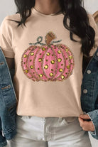 Pumpkin Round Neck Short Sleeve T-Shirt-Graphic Tees-Trendsi-Urban Threadz Boutique, Women's Fashion Boutique in Saugatuck, MI