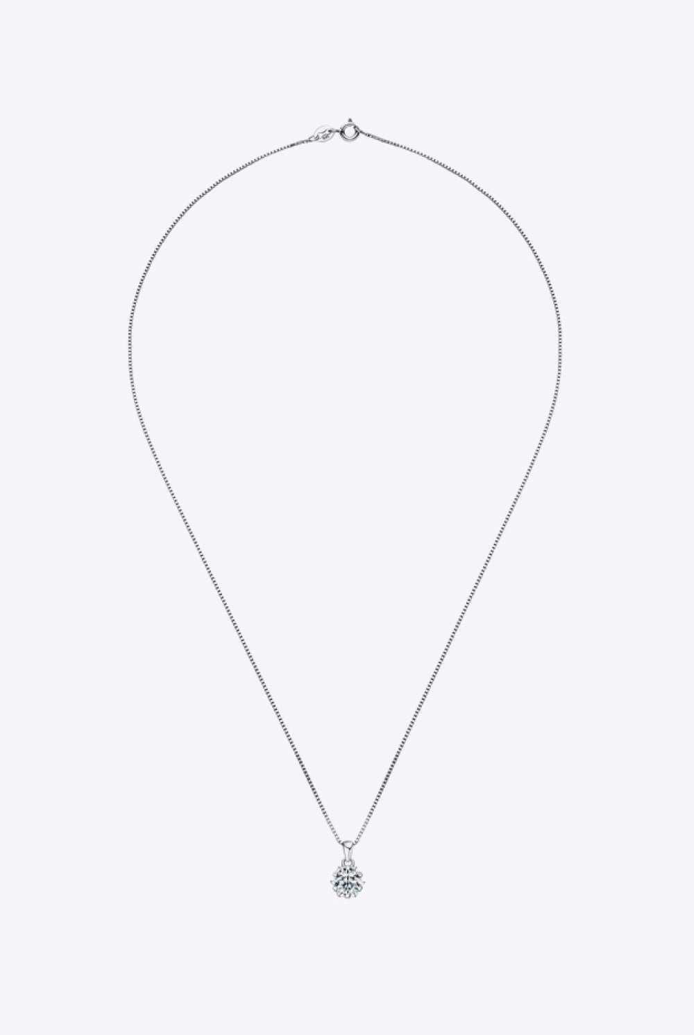 1 Carat Moissanite Pendant Platinum-Plated Necklace-Trendsi-Urban Threadz Boutique, Women's Fashion Boutique in Saugatuck, MI