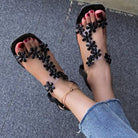 Flower Open Toe Block Heel Sandals-Trendsi-Urban Threadz Boutique, Women's Fashion Boutique in Saugatuck, MI
