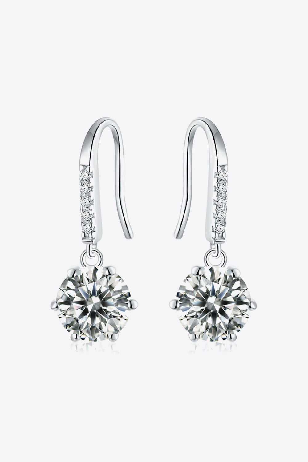 6-Prong Moissanite Drop Earrings-Trendsi-Urban Threadz Boutique, Women's Fashion Boutique in Saugatuck, MI