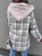 Plaid Dropped Shoulder Hooded Jacket-Coats & Jackets-Trendsi-Urban Threadz Boutique, Women's Fashion Boutique in Saugatuck, MI