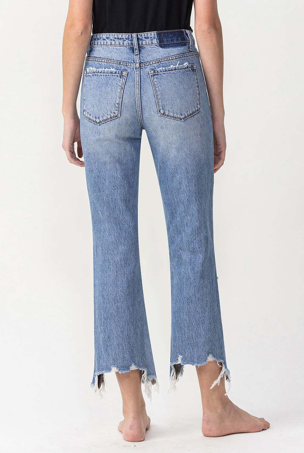 Lovervet High Rise Distressed Straight Jeans-Jeans-Trendsi-Urban Threadz Boutique, Women's Fashion Boutique in Saugatuck, MI