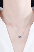 Moissanite Round Pendant Chain Necklace-Trendsi-Urban Threadz Boutique, Women's Fashion Boutique in Saugatuck, MI