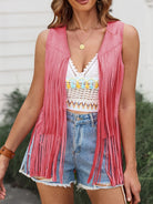 Fringe Open Front Vest Coat- 6 colors-Vests-Trendsi-Urban Threadz Boutique, Women's Fashion Boutique in Saugatuck, MI