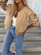 Baseball Collar Dropped Shoulder Jacket- 6 colors-Coats & Jackets-Trendsi-Urban Threadz Boutique, Women's Fashion Boutique in Saugatuck, MI