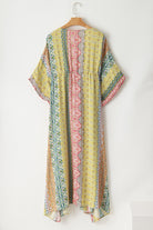 Drawstring Printed Kimono Sleeve Cover Up-Trendsi-Urban Threadz Boutique, Women's Fashion Boutique in Saugatuck, MI