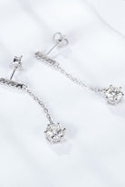 6-Prong Round Moissanite Drop Earrings-Trendsi-Urban Threadz Boutique, Women's Fashion Boutique in Saugatuck, MI