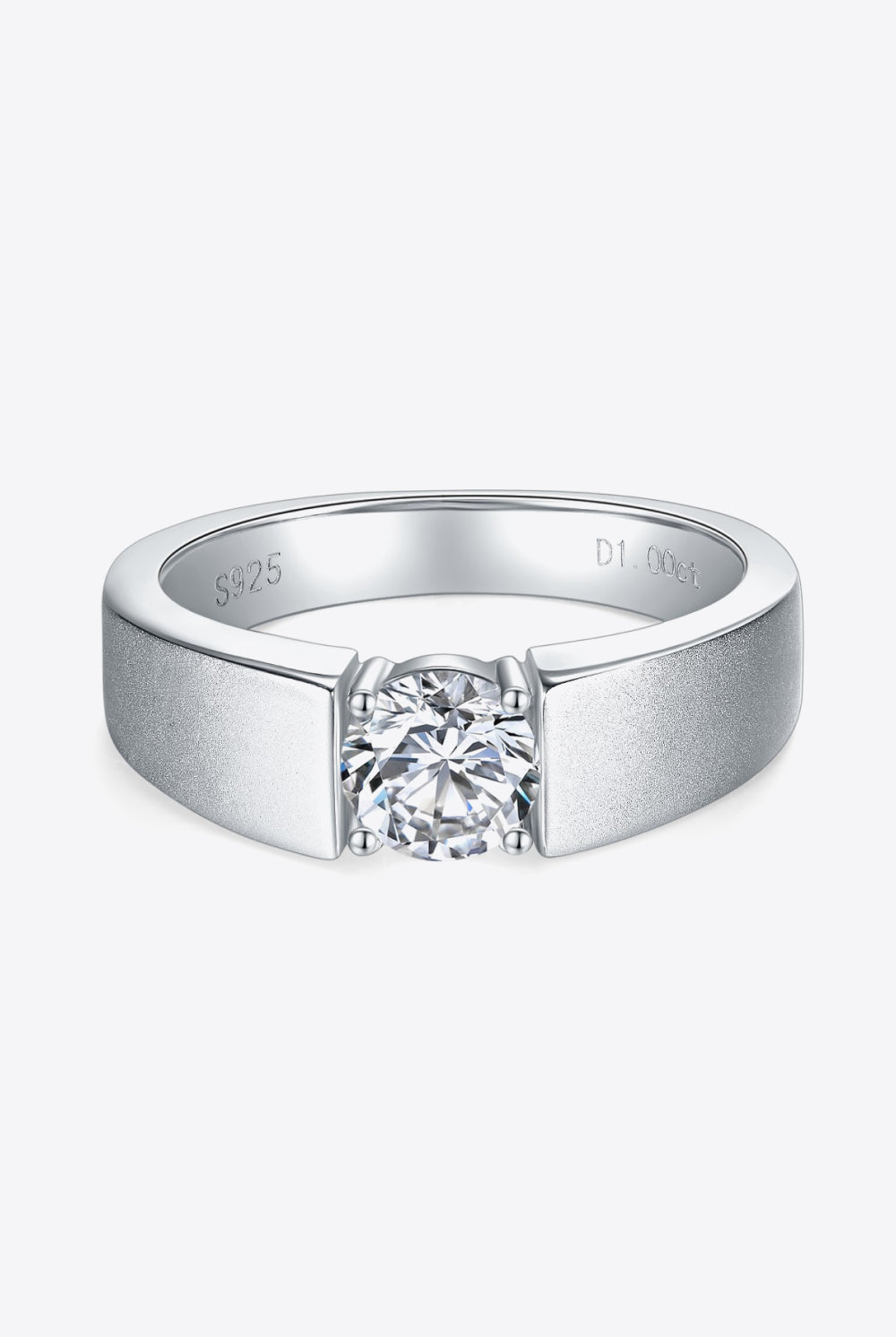 925 Sterling Silver I Carat Moissanite Ring-Trendsi-Urban Threadz Boutique, Women's Fashion Boutique in Saugatuck, MI
