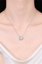 Moissanite Pearl Rhodium-Plated Necklace-Trendsi-Urban Threadz Boutique, Women's Fashion Boutique in Saugatuck, MI