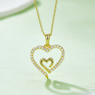 Moissanite 925 Sterling Silver Heart Pendant Necklace-Trendsi-Urban Threadz Boutique, Women's Fashion Boutique in Saugatuck, MI