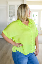 Bright Idea Button Down in Citrus-Short Sleeves-Ave Shops-Urban Threadz Boutique, Women's Fashion Boutique in Saugatuck, MI