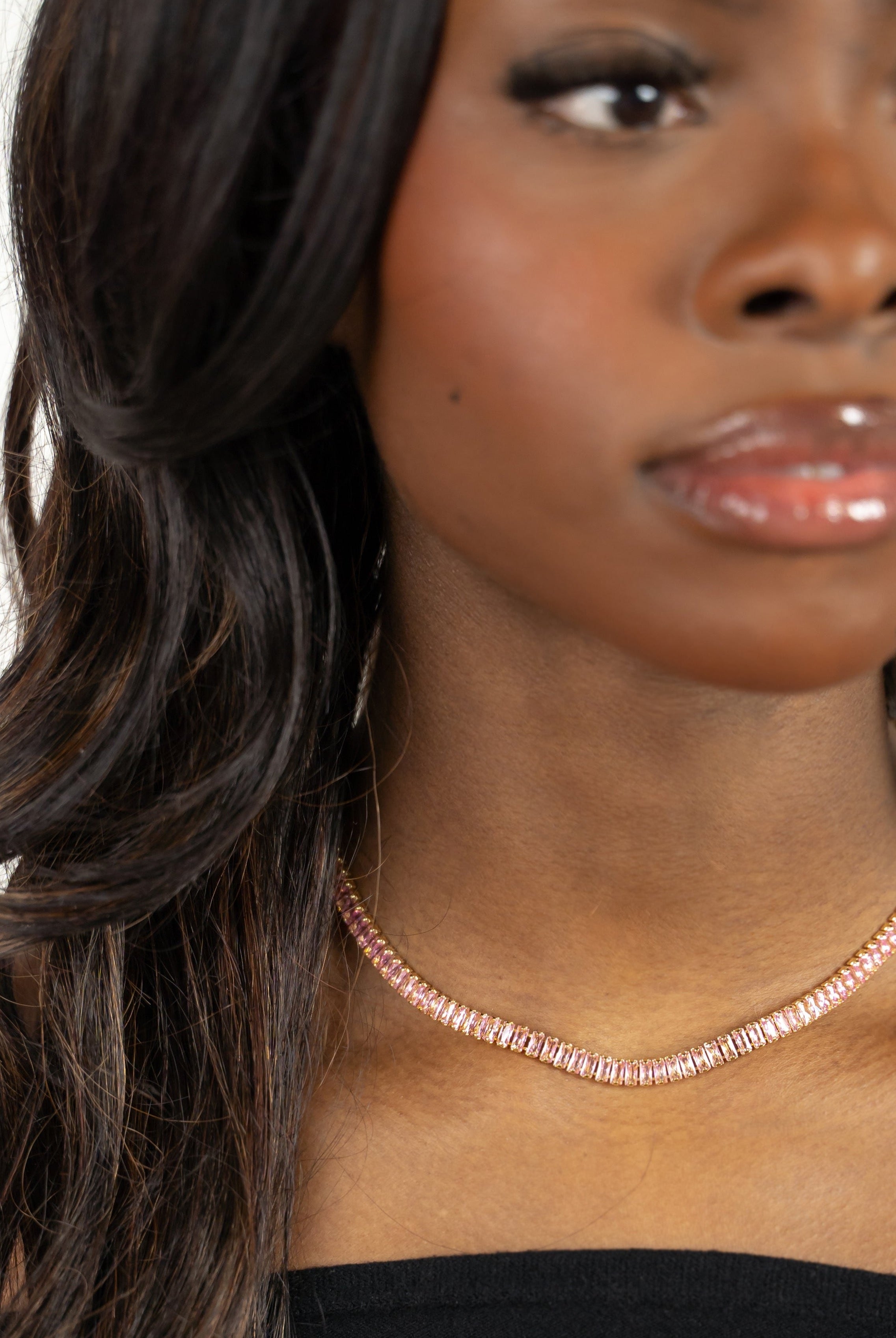 Baguette Burst Necklace in Rose-Necklaces-The Sis Kiss®-Urban Threadz Boutique, Women's Fashion Boutique in Saugatuck, MI