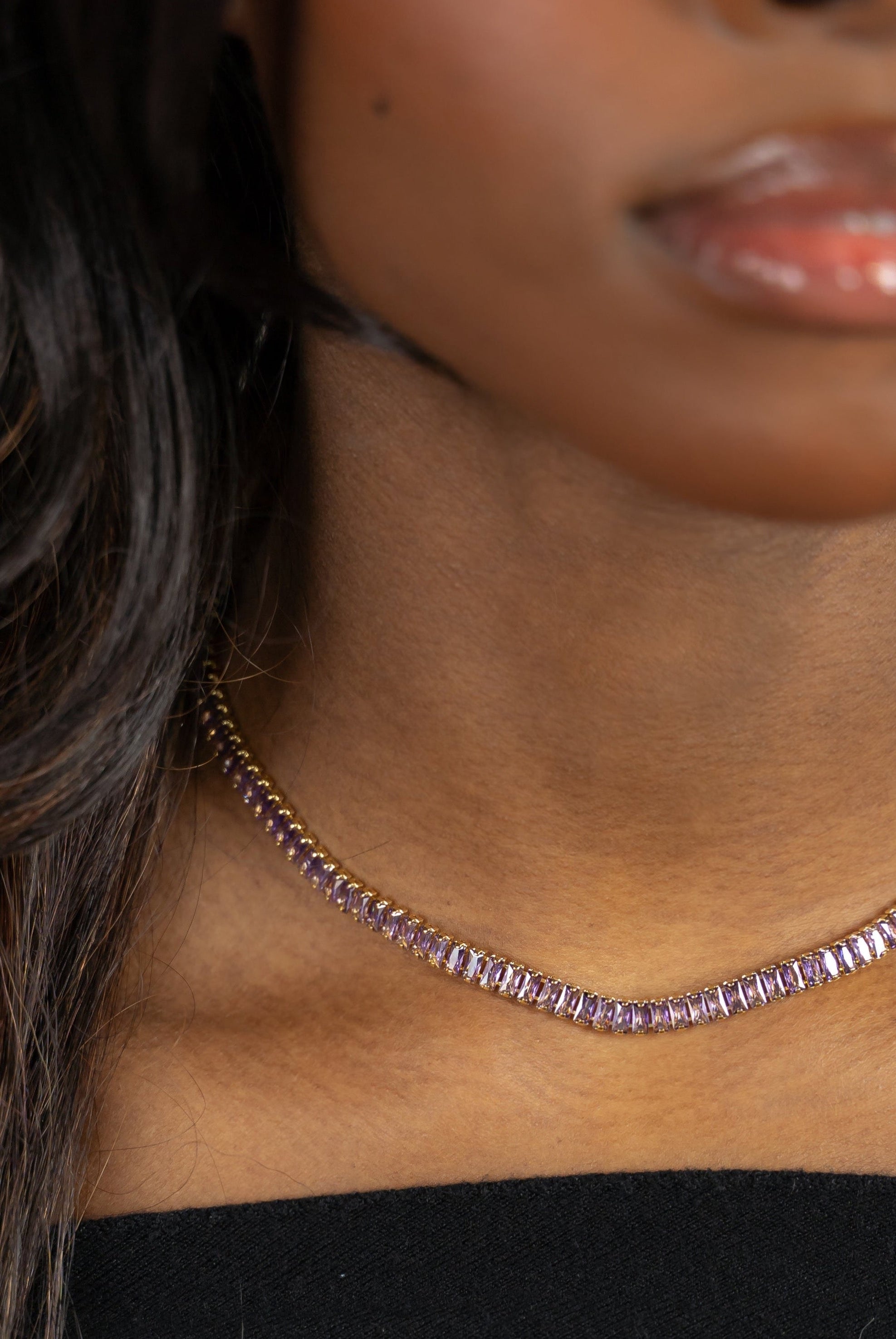 Baguette Burst Necklace in Lavender-Necklaces-The Sis Kiss®-Urban Threadz Boutique, Women's Fashion Boutique in Saugatuck, MI