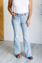 Caroline Mid Rise Control Top Distressed Flare Jeans-JEANS-Ave Shops-Urban Threadz Boutique, Women's Fashion Boutique in Saugatuck, MI