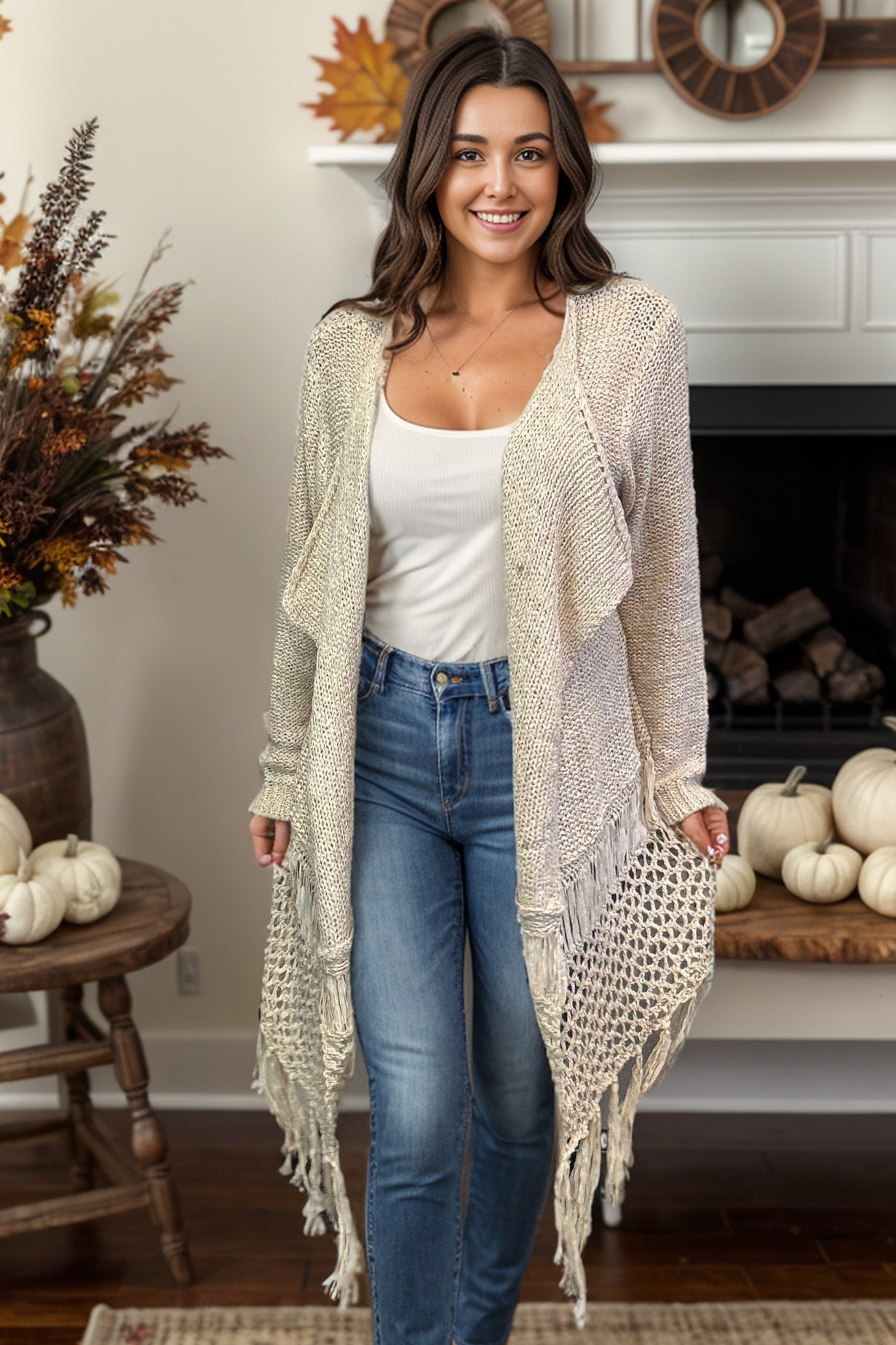 Fringed Life - Cardigan-Cardigans-Boutique Simplified-Urban Threadz Boutique, Women's Fashion Boutique in Saugatuck, MI