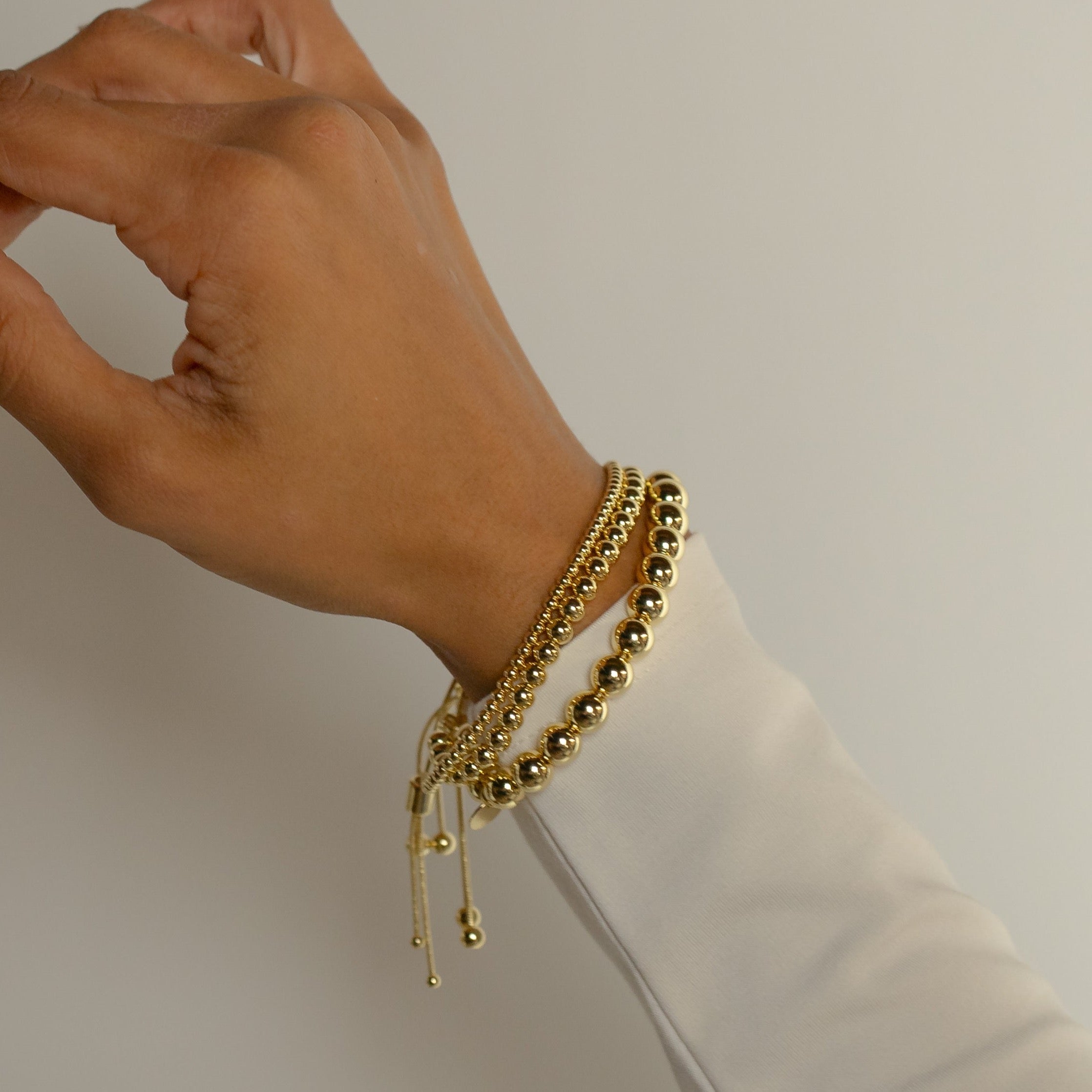 Gold Adjustable Bracelet in 5mm-Bracelets-The Sis Kiss®-Urban Threadz Boutique, Women's Fashion Boutique in Saugatuck, MI
