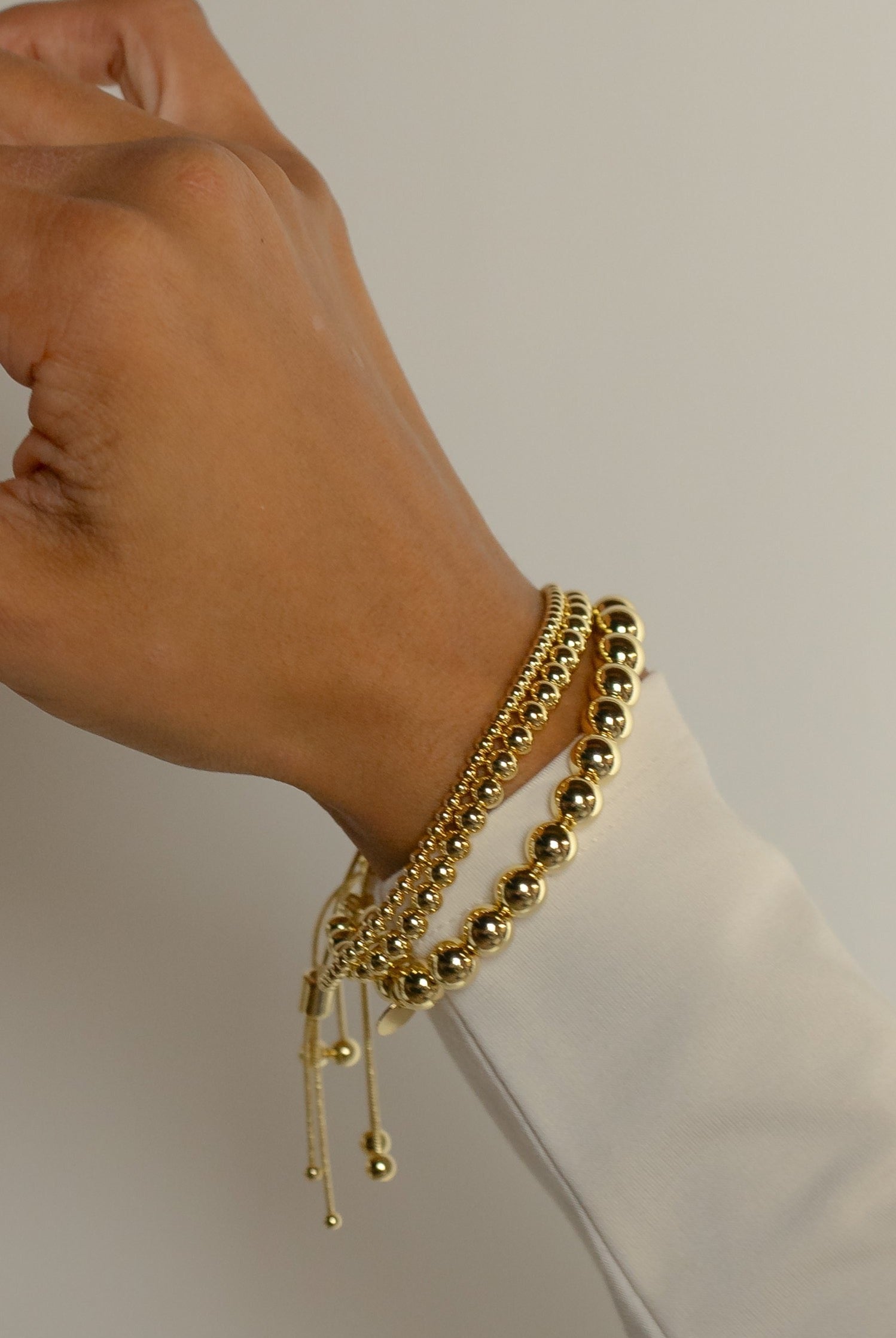 Gold Adjustable Bracelet in 8mm-Bracelets-The Sis Kiss®-Urban Threadz Boutique, Women's Fashion Boutique in Saugatuck, MI